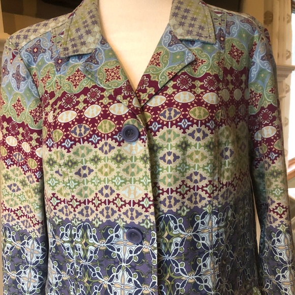 Christopher and Banks Petite XL Button Down colorful Jacket - Picture 8 of 11